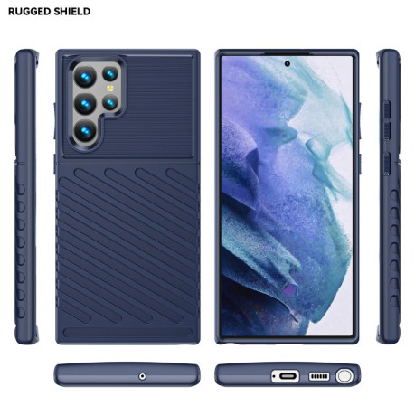 Противоударный чехол Thunderbolt на Samaung Galaxy S22 Ultra 5G - синий