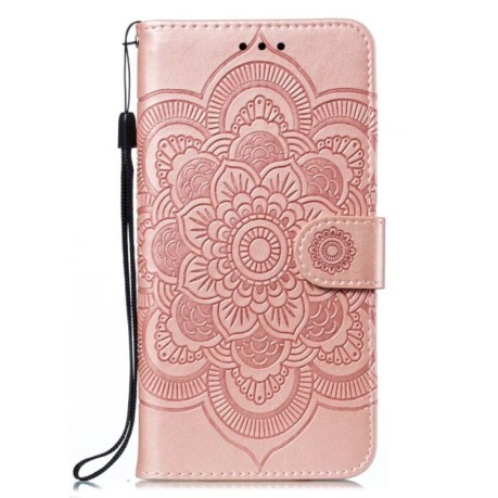 Чехол-книжка Sun Mandala Embossing Pattern для Motorola Edge 50 Pro - золото