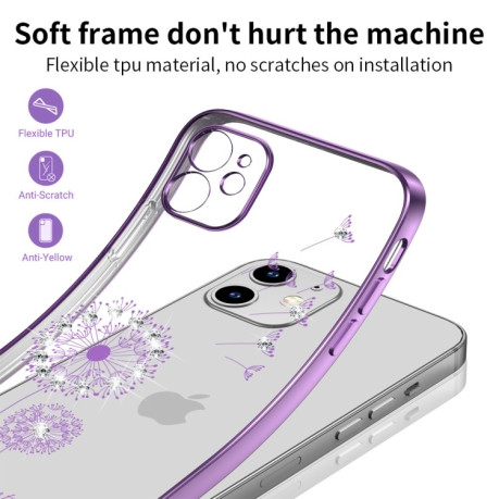 Ультратонкий чехол Electroplating Dandelion для iPhone 11 Pro Max - фиолетовый
