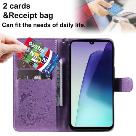 Чехол-книжка Cat and Dog для Xiaomi Redmi 14C 4G/Poco C75/Redmi A4 5G - фиолетовый