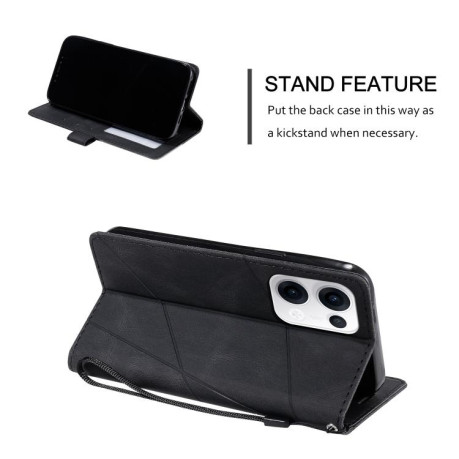 Чохол-книжка Skin Feel Splicing для OPPO Reno13 5G - чорний