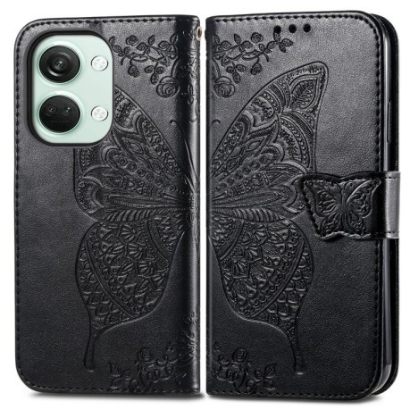 Чохол-книжка Butterfly Love Flower Embossed для OnePlus Nord 3 - чорний