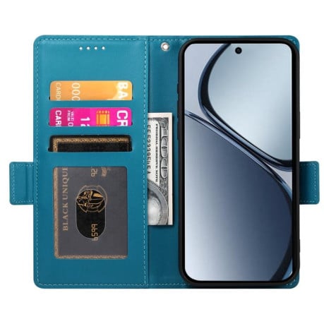 Чохол-книжка Side Buckle Magnetic Frosted Leather на Realme C75 / Realme 14x - синій