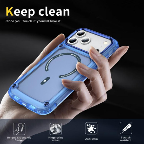 Противоударный чехол Skin Feel TPU + PC MagSafe Magnetic для iPhone 17 Pro - синий
