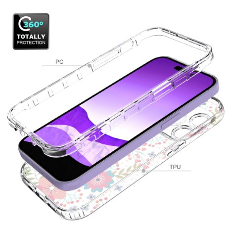 Противоударный чехол Transparent Painted для  iPhone 14 Pro - Small Floral