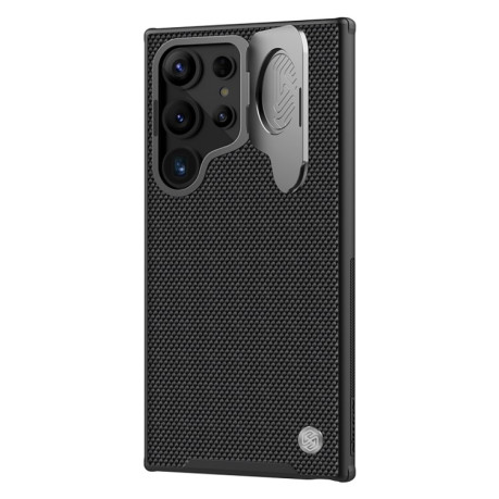 Противоударный чехол NILLKIN Textured Prop Camera Cover Holder Design Nylon MagSafe Magnetic на Samsung Galaxy S24 Ultra 5G - черный