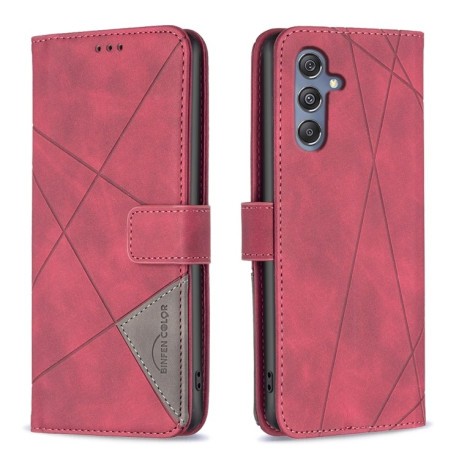 Чехол-книжка Rhombus Texture для Samsung Galaxy M34 5G - красный