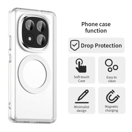 Противоударный чехол MagSafe Holder PC Hybrid для Xiaomi Redmi Note 14 Pro+ 5G - белый