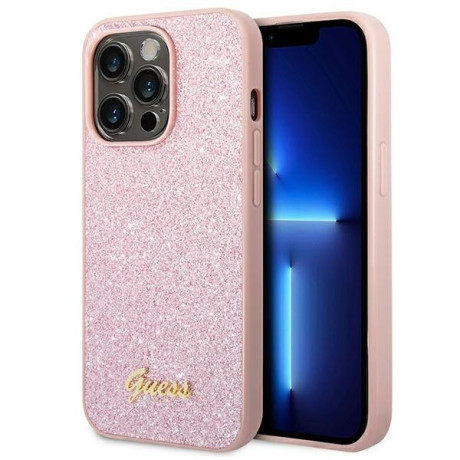Оригінальний чохол Guess Glitter Script для iPhone 14 Pro Max - pink