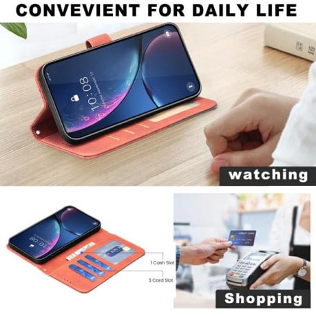 Чехол-книжка с фактурой Rhombus и магнитным хлястиком на Xiaomi Redmi 15 5G Global / 15 4G SEA 169.5mm - коричневый