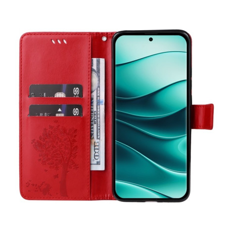 Чохол-книжка Happy Cat Pattern для Xiaomi Redmi Note 14 Pro / 14 Pro+ 5G - червоний