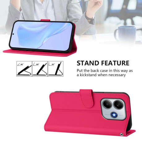 Чохол-книжка Skin Feel Solid Color Leather Xiaomi Poco M7 Pro 5G - пурпурно-червоний
