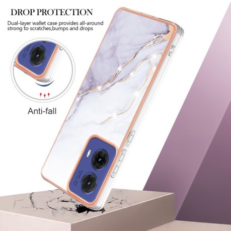 Противоударный чехол Electroplating IMD для Motorola Moto G85 - White
