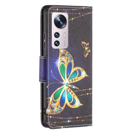 Чехол-книжка Colored Drawing Series на Xiaomi Mi 12 - Big Butterfly