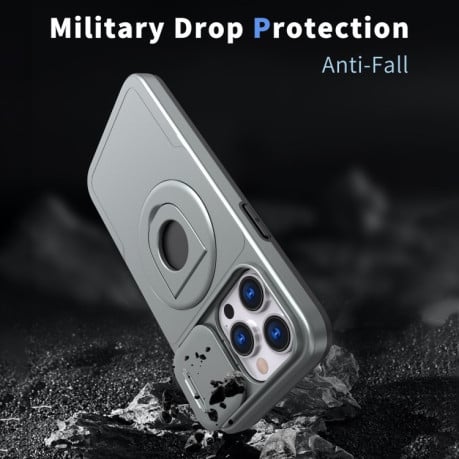 Протиударний чохол Camshield MagSafe Ring Holder Armor для iPhone 15 Pro - сірий