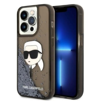 Оригінальний чохол Karl Lagerfeld Glitter Karl's Head для iPhone 14 Pro Max - black