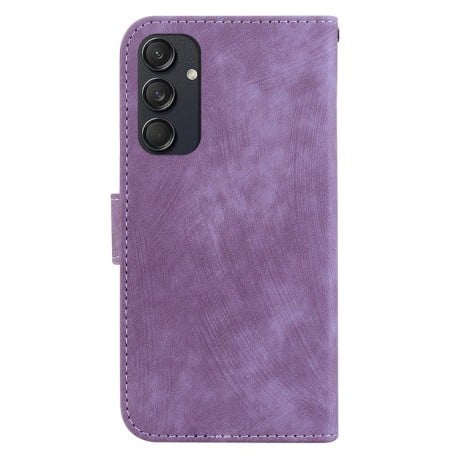 Чехол-книжка Little Tiger Embossed Leather на Samsung Galaxy M55 - фиолетовый