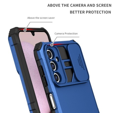 Противоударный чехол Stereoscopic Holder Sliding для Samsung Galaxy A14 5G - синий