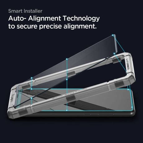 Защитное каленое стекло Spigen Alm Glass Fc для Samsung Galaxy A72 - Black