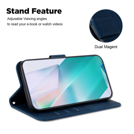 Чехол-книжка Little Tiger Embossed Leather на  Xiaomi Redmi Note 14 4G 164.48mm - синий