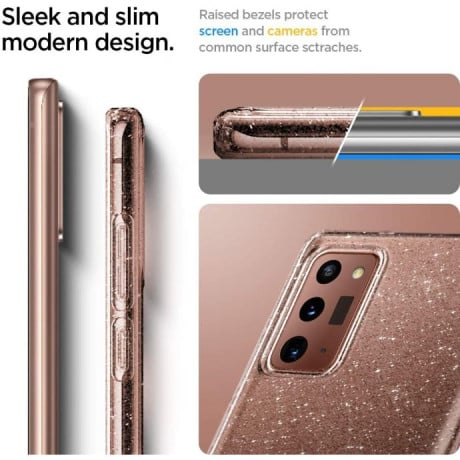Оригинальный чехол Spigen Liquid Crystal для Samsung Galaxy Note 20 Glitter Crystal