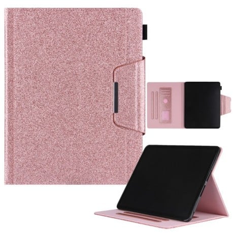 Протиударний чохол-книжка Glitter Metal Buckle Leather Smart для iPad Pro 13 2024 - рожеве золото