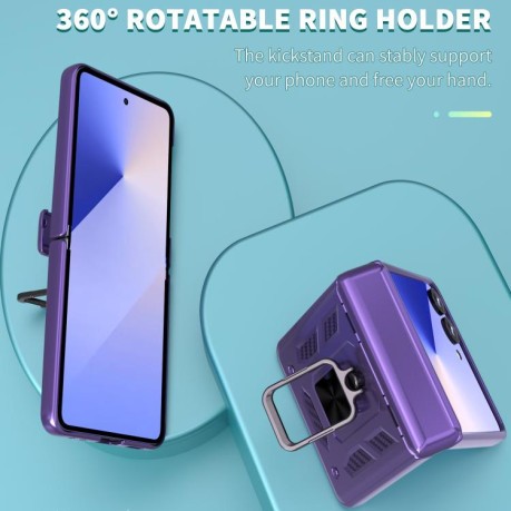 Чехол Sliding Window Hinge на Samsung Galaxy Flip 7 5G - фиолетовый