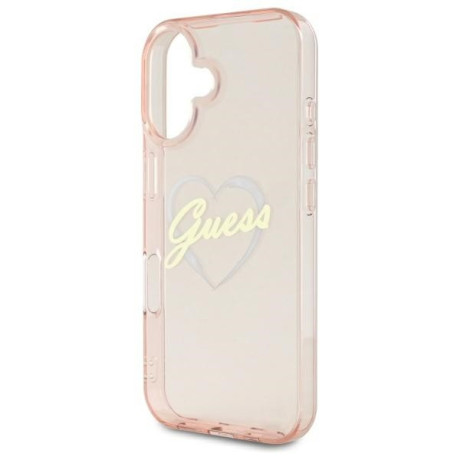 Оригінальний чохол Guess IML Heart для iPhone 16 – Pink