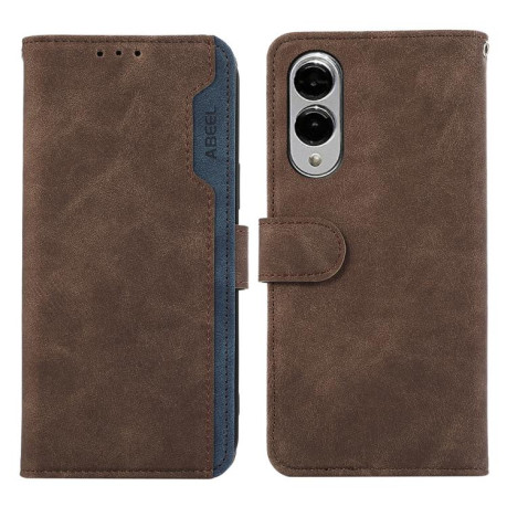 Чохол-книжка ABEEL Color Block Magnetic RFID Leather для Samsung Galaxy S25 Edge 5G - коричневий