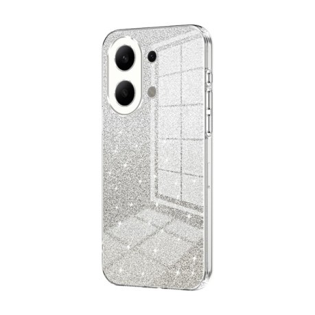Ударозащитный чехол Gradient Glitter Powder Electroplated на Xiaomi Redmi Note 13 4G - прозрачный