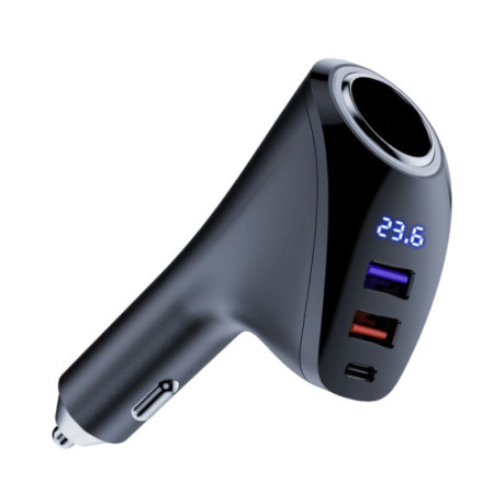 Многофункциональная зарядка автомобильная Car Charger Multifunctional Digital Display QC Charging - черная