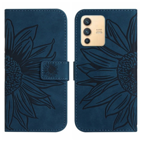 Чехол-книжка Skin Feel Sun Flower для Vivo V23 5G - синий