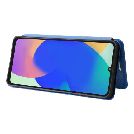 Чехол-книжка Carbon Fibre Texture на Samsung Galaxy M06 5G - синій