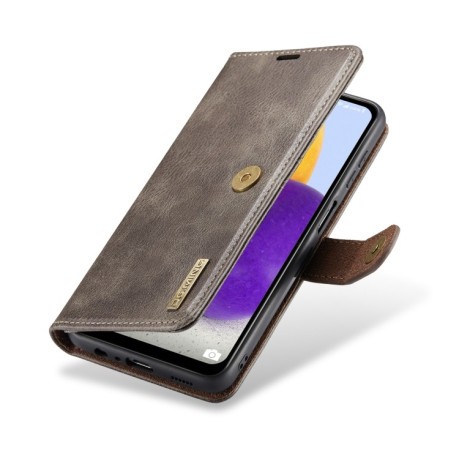 Кожаный чехол- книжка DG.MING Crazy Horse Texture на Samsung Galaxy A13 4G - серый