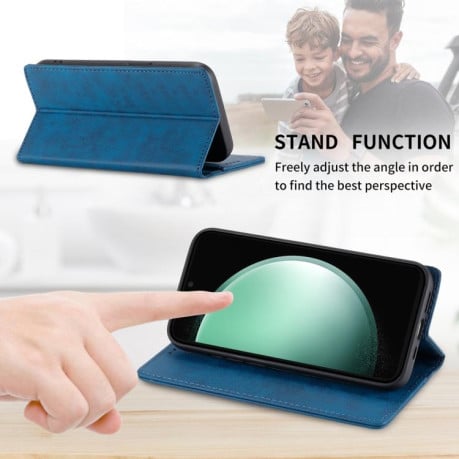 Чохол-книжка Business Solid Color із захистом від сканування RFID на Samsung Galaxy S25 FE 5G - синій
