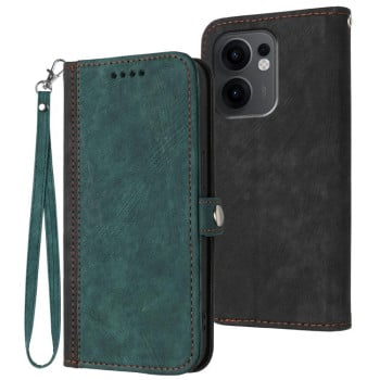 Чохол-книжка Side Buckle Double Fold Hand Strap Leather на OPPO Reno13 F/Reno13 FS - зелений