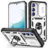 Противоударный чехол Sliding Camera Cover для Samsung Galaxy S23+ 5G - черно-белый
