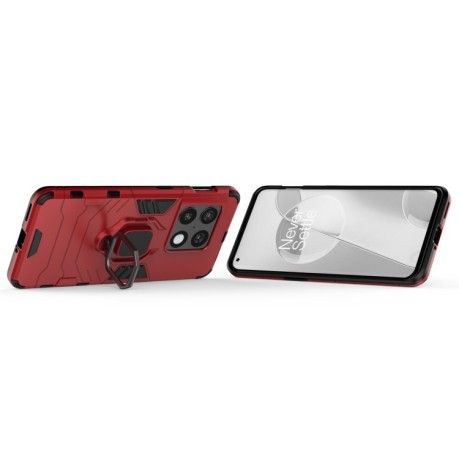 Противоударный чехол HMC Magnetic Ring Holder для OnePlus 10 Pro 5G - красный