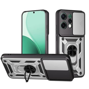 Противоударный чехол Sliding Camshield на OPPO Reno14 5G Global - серебристый
