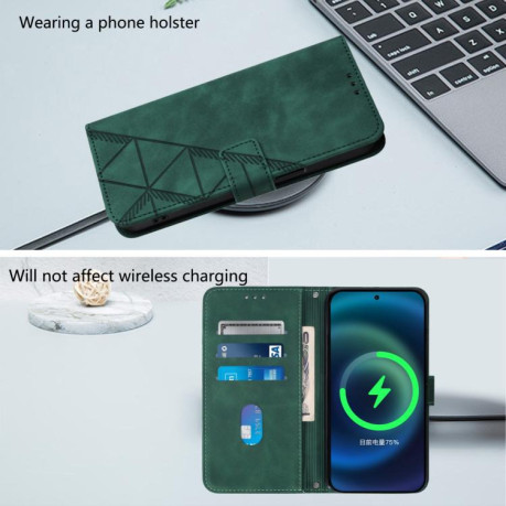 Чохол-книжка Crossbody 3D Embossed Flip Leather на Xiaomi Poco X7 - зелений
