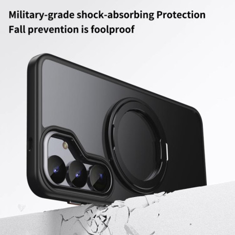 Ударозахисний чохол 360 Rotating MagSafe Magnetic Frosted на  для Samsung Galaxy S25+ 5G - сірий