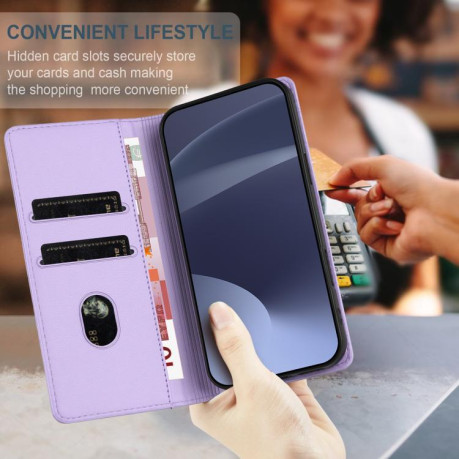 Чехол-книжка Embossed Multi-functional Wallet Retro Leather на Infinix Hot 50 Pro 4G - фиолетовый