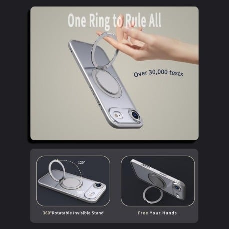 Чохол Kalebol з підставкою 360 та MagSafe на iPhone Air - сірий