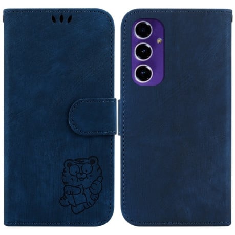 Чехол-книжка Little Tiger Embossed Leather на Samsung Galaxy S24 FE 5G - синий