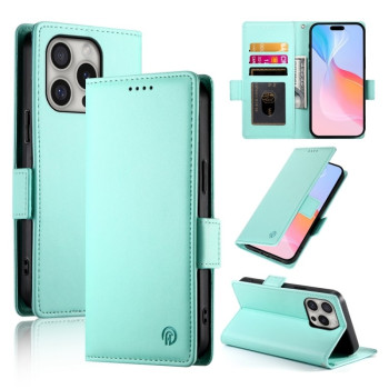 Чехол-книжка Side Buckle Magnetic Frosted Leather для iPhone 16 Pro - зеленый