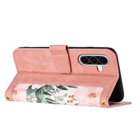 Чехол-книжка Floral Pattern Leather для Samsung Galaxy A36 - розовый