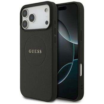 Оригінальний чохол Guess Grained Ring з MagSafe на iPhone 17 Pro Max - black