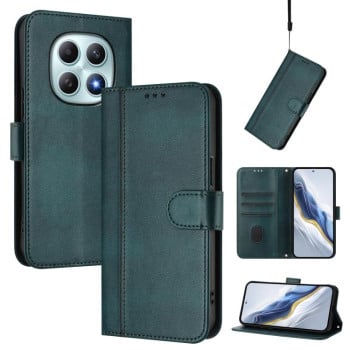 Чохол-книжка Line Splicing еко-шкіра Ретро на Xiaomi Redmi Note 15 4G / 5G /Poco M8 164mm — темно-зелений