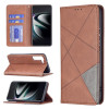 Чехол-книжка Rhombus Texture для Samsung Galaxy S22 Plus 5G - коричневый