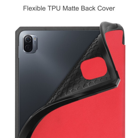 Чохол-книжка Custer Pattern Pure Color на Xiaomi Pad 5/5 Pro - червоний